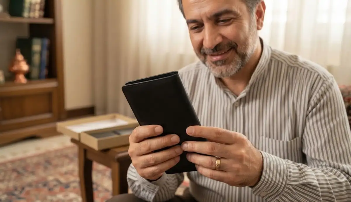 کیف پول کتی مردانه تاشو چرم طبیعی مدل lw2
