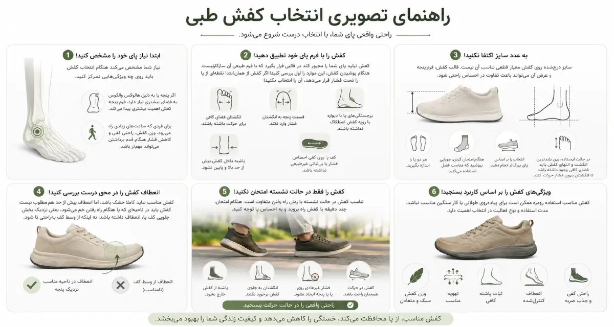 راهنمای تصویری انتخاب کفش طبی