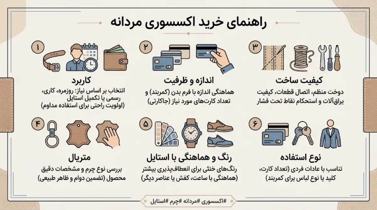 راهنمای انتخاب اکسسوری چرم مردانه