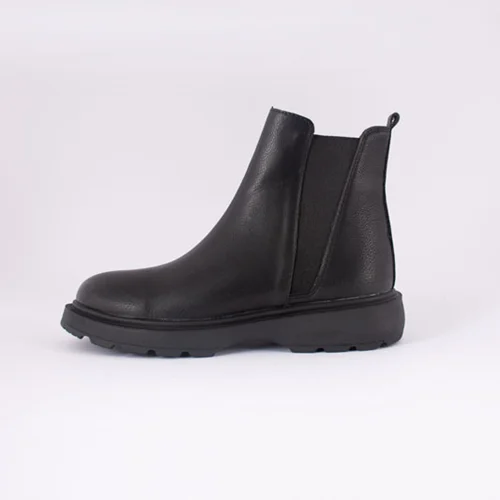 نیم بوت چرم مصنوعی زنانه مدل نیم ساق دوکش