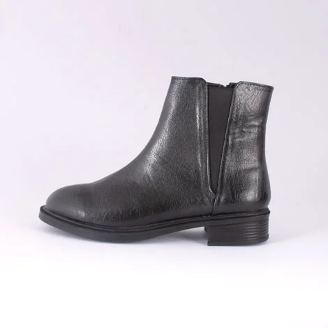 نیم بوت چرم مصنوعی زنانه مدل نیم ساق بغل کش