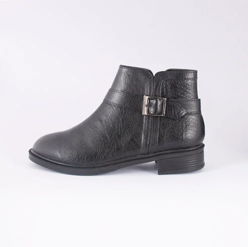 نیم بوت چرم مصنوعی زنانه مدل نیم ساق پوست ماری