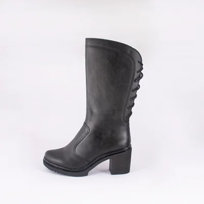 بوت بلند چرم مصنوعی زنانه مدل پشت بندی