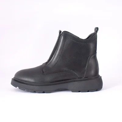 نیم بوت چرم مصنوعی زنانه مدل نیم ساق وسط کش