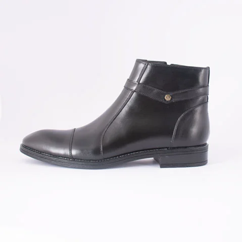 نیم بوت چرم طبیعی مردانه مدل مجلسی رکابدار